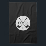 Minimalistisches Schwarzes Logo und Monogram Golf  Geschirrtuch<br><div class="desc">Minimalistisches Schwarzes Logo und Monogram Golf Player Küchentuch. Minimalistischer Golfclub und Ball Logo,  fügen Sie Ihre Initialen Monogramm für ein stilvolles personalisiertes Design. Nehmen Sie dieses Design als Geschenk für Ihre Familie und Freunde. In der Kollektion finden Sie auch passende Produkte mit diesem Design.</div>