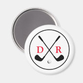 Minimalistisches Schwarzes Logo und Monogram Golf Magnet (Vorderseite/Rückseite)
