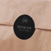 Minimalistisches Schwarzes Logo Vielen Dank Runder Aufkleber