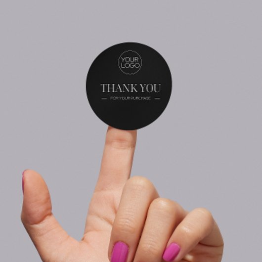Minimalistisches Schwarzes Logo Vielen Dank Runder Aufkleber