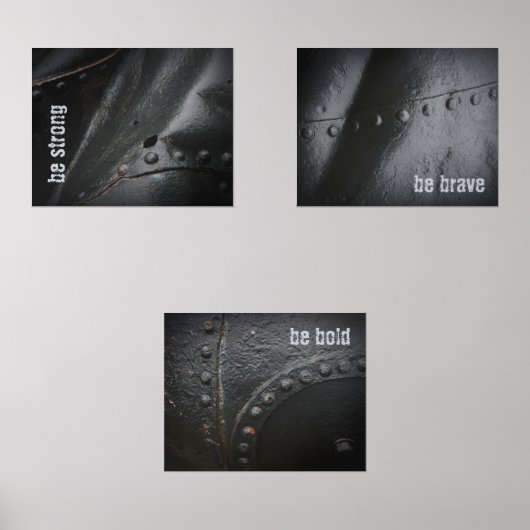 Minimalistisches schwarzes Metall im Loft-Stil Bilderwand Sets (Vorderseite)