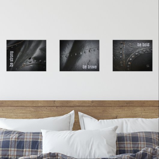 Minimalistisches schwarzes Metall im Loft-Stil Bilderwand Sets (Schlafzimmer)