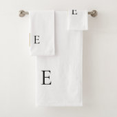 Minimalistisches Schwarzes Monogramm Badhandtuch Set (Insitu)
