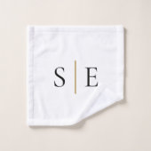 Minimalistisches Schwarzes Monogramm Badhandtuch Set (Waschlappen)