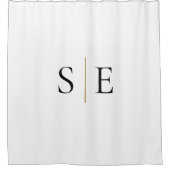 Minimalistisches Schwarzes Monogramm Duschvorhang (Vorderseite)