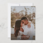 Minimalistisches Schwarzes Monogramm mit Blätter H Einladung (Rückseite)