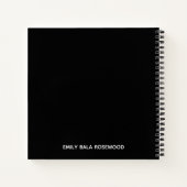 Minimalistisches schwarzes Monogramm-Namensdesign Notizblock (Rückseite)
