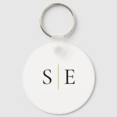 Minimalistisches Schwarzes Monogramm Schlüsselanhänger (Vorderseite)