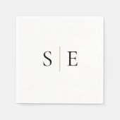 Minimalistisches Schwarzes Monogramm Serviette (Vorderseite)