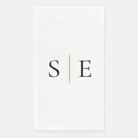 Minimalistisches Schwarzes Monogramm Serviette (Vorderseite)