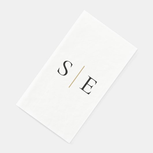 Minimalistisches Schwarzes Monogramm Serviette (Ecke)