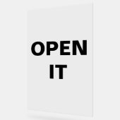 Minimalistisches schwarzes offenes Schild mit mode (Winkel)