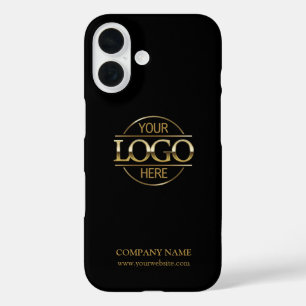 Minimalistisches schwarzes Promotion-Unternehmensl iPhone 16 Hülle