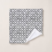 Minimalistisches Schwarzes Quadrat Abstraktes Must Badhandtuch Set (Waschlappen)