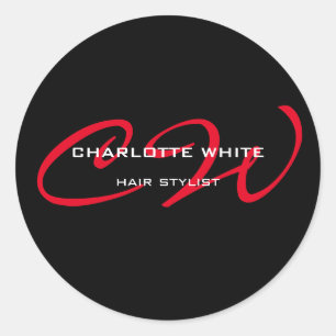 Minimalistisches Schwarzes Rot Runder Aufkleber