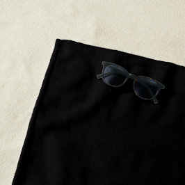 Minimalistisches schwarzes schlichtes strandtuch