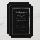 Minimalistisches Schwarzes Silber Foto Feier des L Einladung (Vorne/Hinten)
