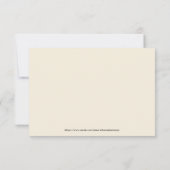 Minimalistisches schwarzes Skript auf Beige Hochze Einladung (Rückseite)