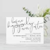 Minimalistisches Schwarzes Skript Hochzeitsessen P Einladung (Stehend Vorderseite)