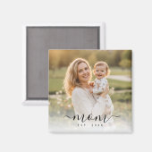 Minimalistisches Schwarzes Skript-Mama Ende Jahr Magnet (Vorderseite/Rückseite)