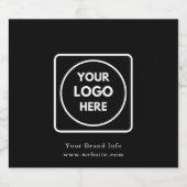 Minimalistisches schwarzes Sparkling Weinetikett | Schaumweinetikett (Einzelnes Label)