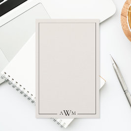 Minimalistisches schwarzes und elfenbeinfarbenes d briefpapier