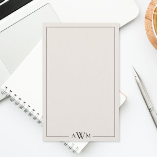 Minimalistisches schwarzes und elfenbeinfarbenes d briefpapier