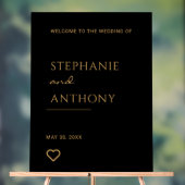 Minimalistisches Schwarzes und Goldenes Herz Moder Acrylschild (Neutral)