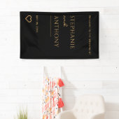 Minimalistisches Schwarzes und Goldenes Herz Moder Banner (Insitu)