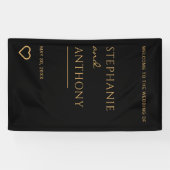 Minimalistisches Schwarzes und Goldenes Herz Moder Banner (Horizontal)
