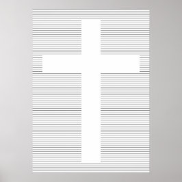 Minimalistisches Schwarzes und Weiß-Christliches K Poster
