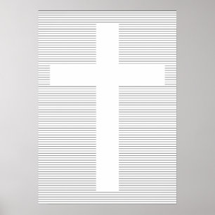 Minimalistisches Schwarzes und Weiß-Christliches K Poster