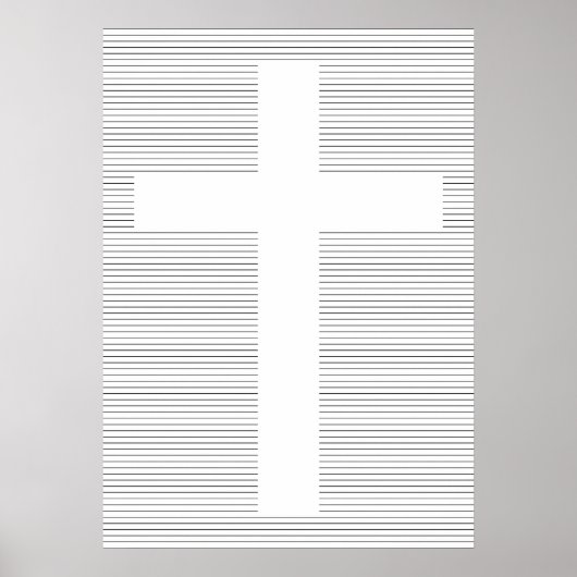 Minimalistisches Schwarzes und Weiß-Christliches K Poster (Vorne)