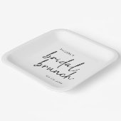 Minimalistisches, schwarzes und weißes Skript, Bri Pappteller (Gewinkelt)