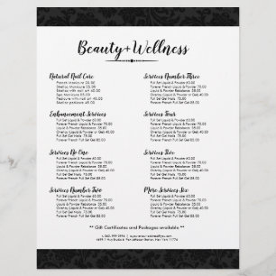 Minimalistisches schwarzes Vintage-Damastmuster Flyer