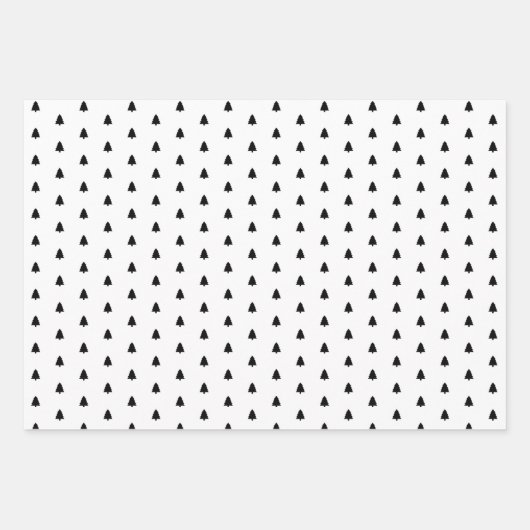 Minimalistisches Schwarzes Weihnachtsbaummuster Geschenkpapier Set (Vorderseite 2)