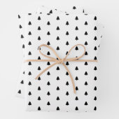 Minimalistisches Schwarzes Weihnachtsbaummuster Geschenkpapier Set (Beispiel)
