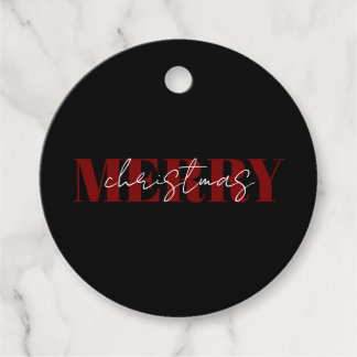 Minimalistisches schwarzes Weihnachtsgeschenk-Tag Geschenkanhänger