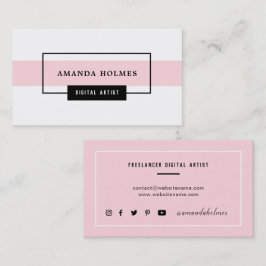 Minimalistisches Schwarzes/Weiß/Rosa Visitenkarte