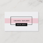 Minimalistisches Schwarzes/Weiß/Rosa Visitenkarte (Vorderseite)