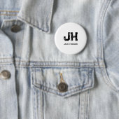 MINIMALISTISCHES SCHWARZES ZWEI-BUCHSTABEN-MONOGRA BUTTON (Beispiel)