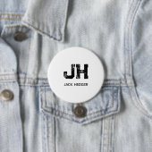 MINIMALISTISCHES SCHWARZES ZWEI-BUCHSTABEN-MONOGRA BUTTON (Beispiel)