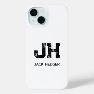 MINIMALISTISCHES SCHWARZES ZWEI-BUCHSTABEN-MONOGRA Case-Mate iPhone HÜLLE