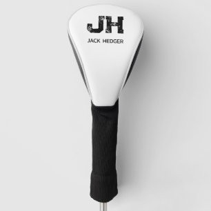 MINIMALISTISCHES SCHWARZES ZWEI-BUCHSTABEN-MONOGRA GOLF HEADCOVER