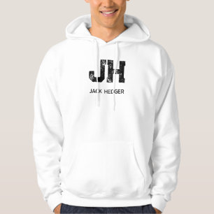 MINIMALISTISCHES SCHWARZES ZWEI-BUCHSTABEN-MONOGRA HOODIE