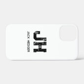 MINIMALISTISCHES SCHWARZES ZWEIBUCHSTABEN-MONOGRAM Case-Mate iPhone HÜLLE (Rückseite (Horizontal))