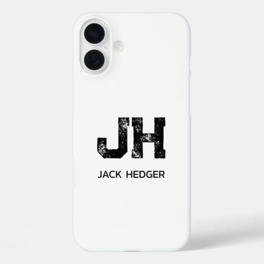 MINIMALISTISCHES SCHWARZES ZWEIBUCHSTABEN-MONOGRAM Case-Mate iPhone HÜLLE (Rückseite)