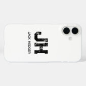 MINIMALISTISCHES SCHWARZES ZWEIBUCHSTABEN-MONOGRAM Case-Mate iPhone HÜLLE (Rückseite (Horizontal))