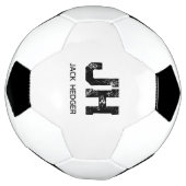 MINIMALISTISCHES SCHWARZES ZWEIBUCHSTABEN-MONOGRAM FUßBALL (Gedreht)