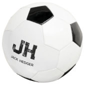 MINIMALISTISCHES SCHWARZES ZWEIBUCHSTABEN-MONOGRAM FUßBALL (Dreiviertel)